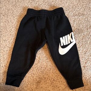 Nike Kids Black Sweatpants with White Logo
